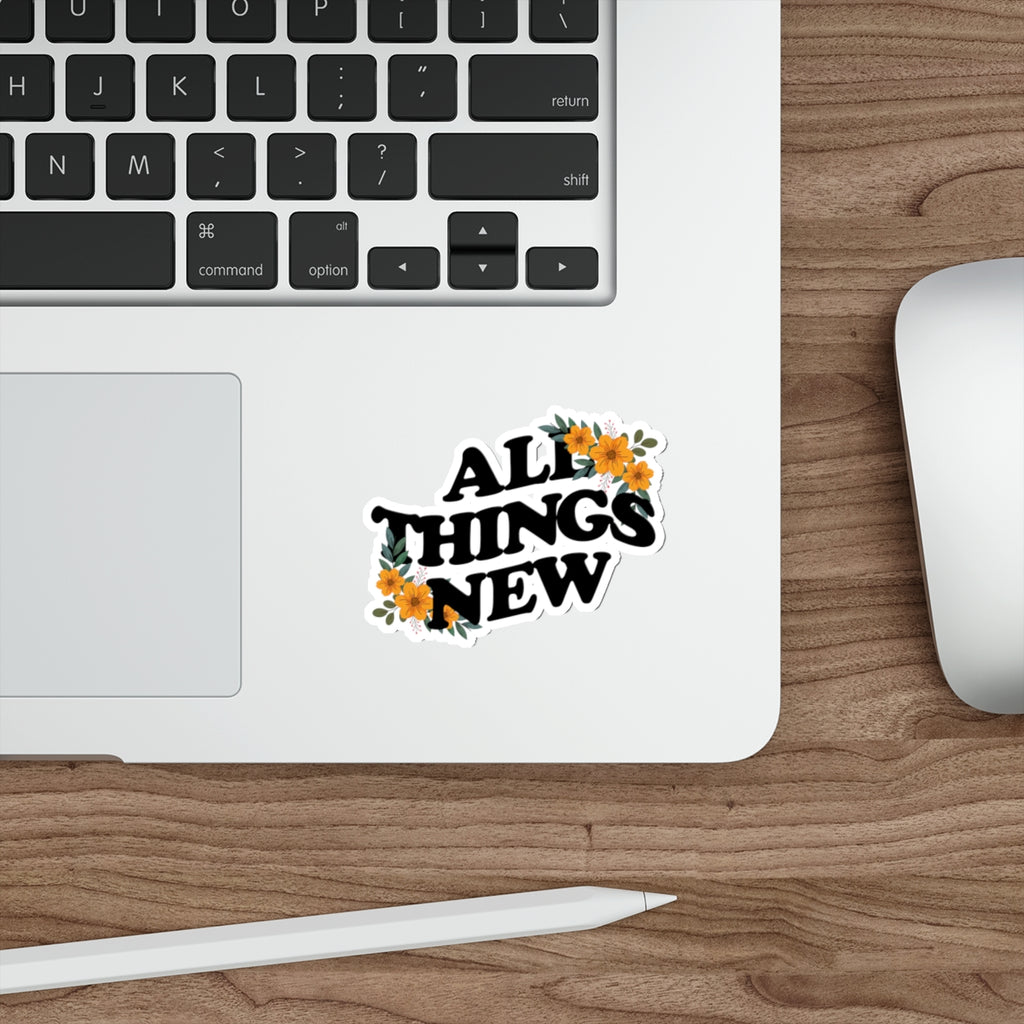 "All Things New" Floral Sticker