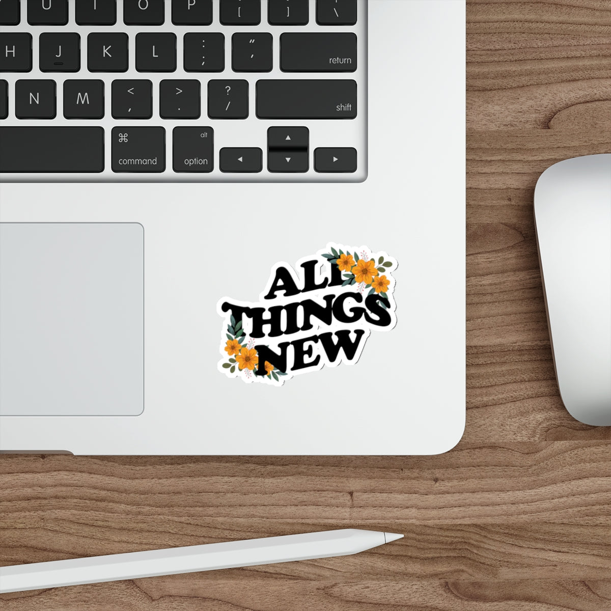 "All Things New" Floral Sticker