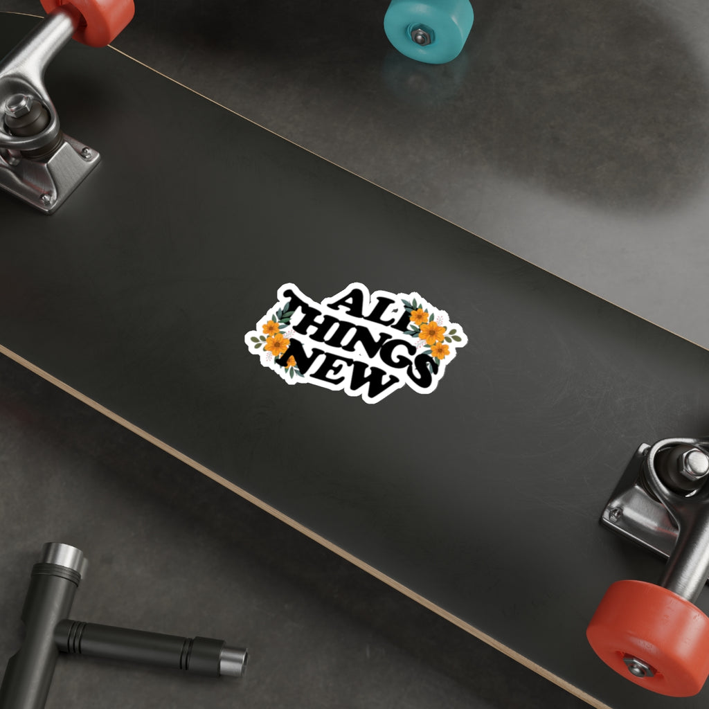 "All Things New" Floral Sticker