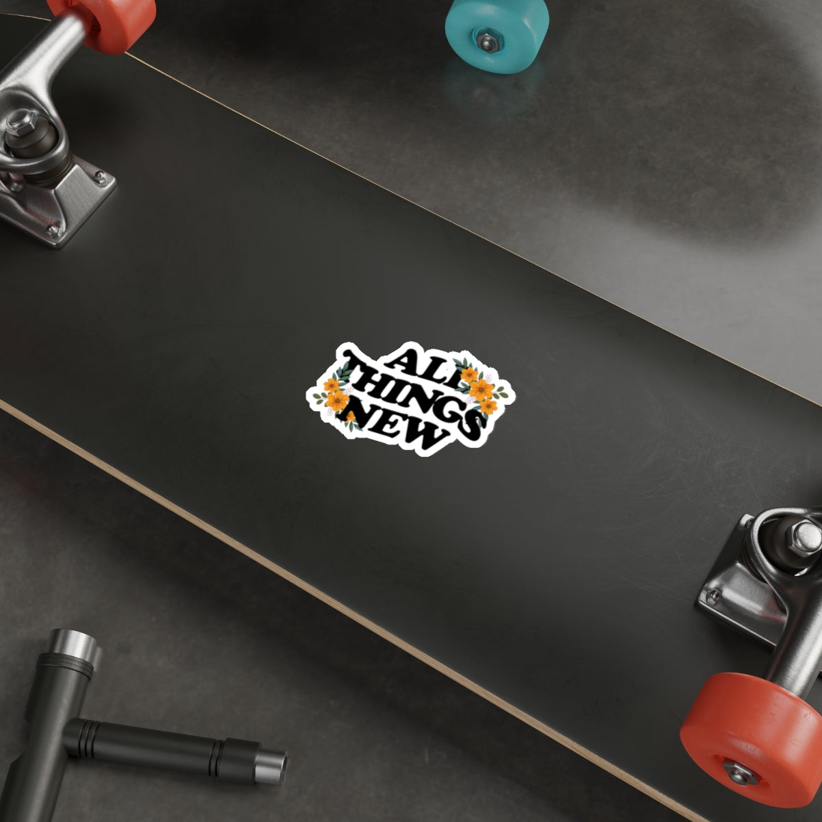 "All Things New" Floral Sticker