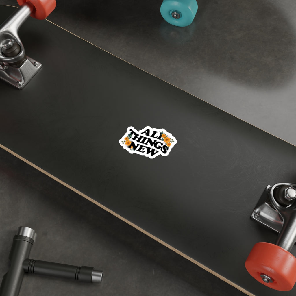 "All Things New" Floral Sticker