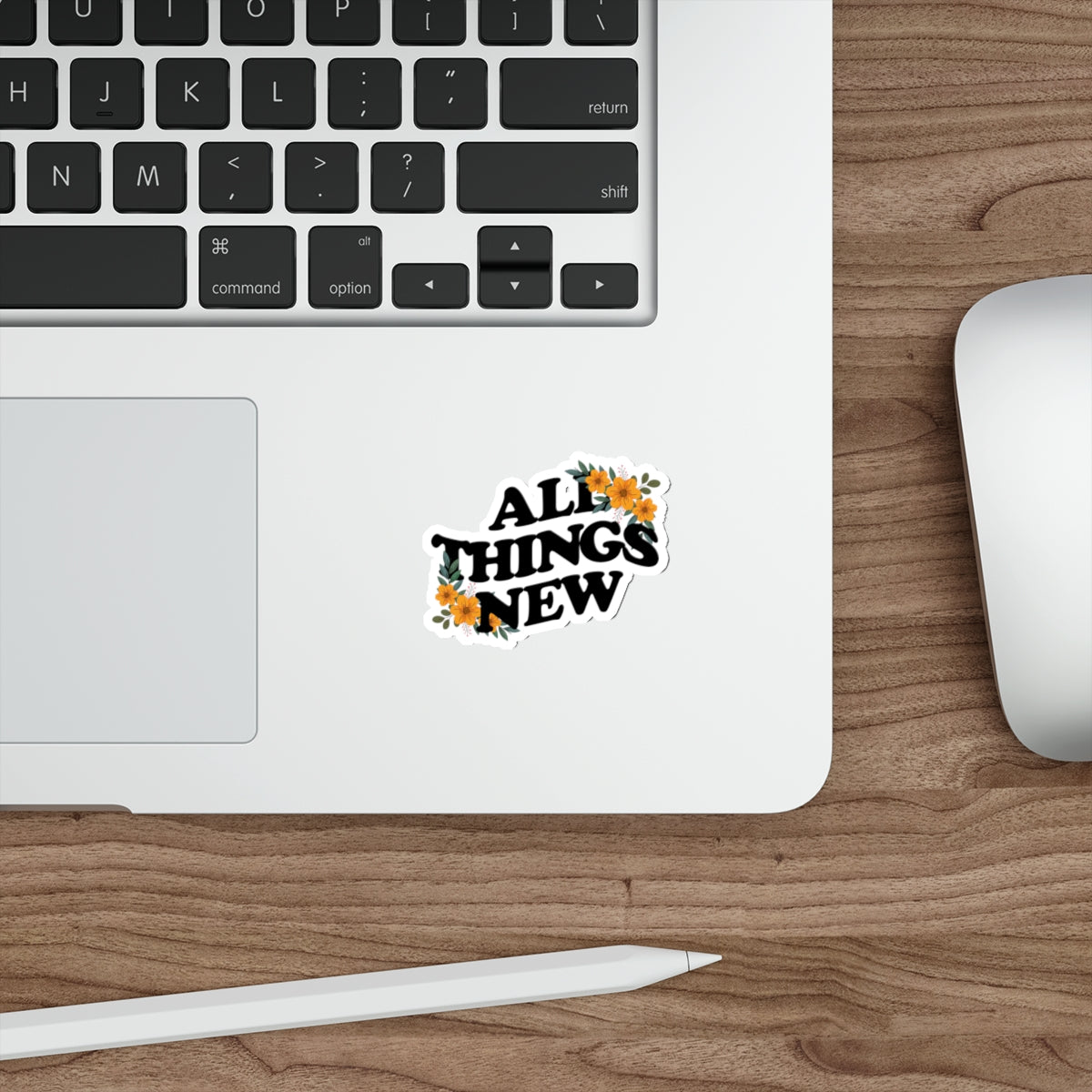 "All Things New" Floral Sticker